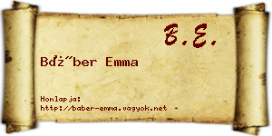 Báber Emma névjegykártya